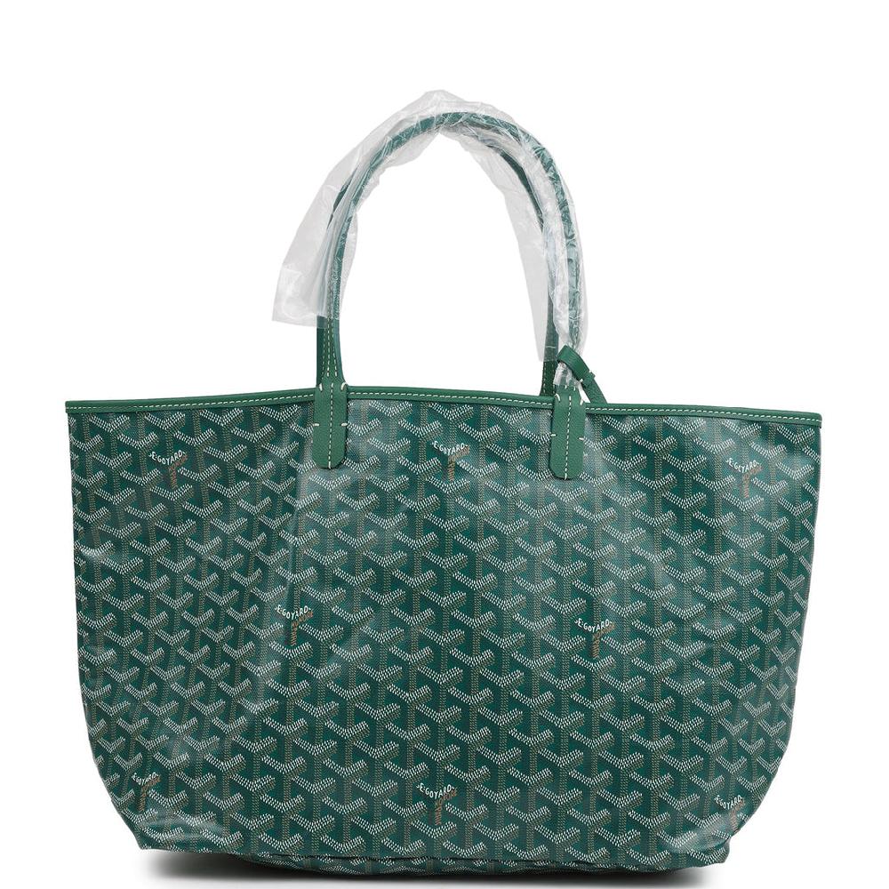 Goyard Goyardine Green Saint Louis PM Tote Bag Palladium Hardware