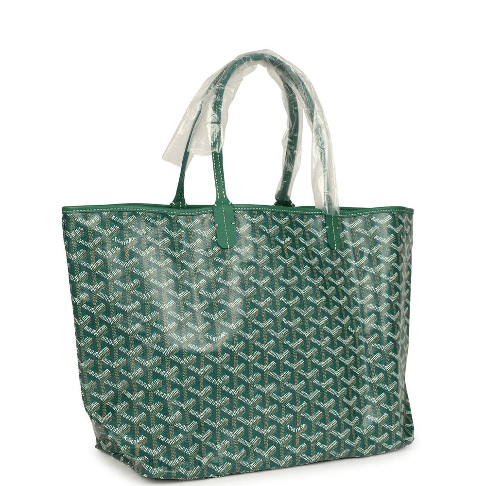 Goyard Goyardine Green Saint Louis PM Tote Bag Palladium Hardware