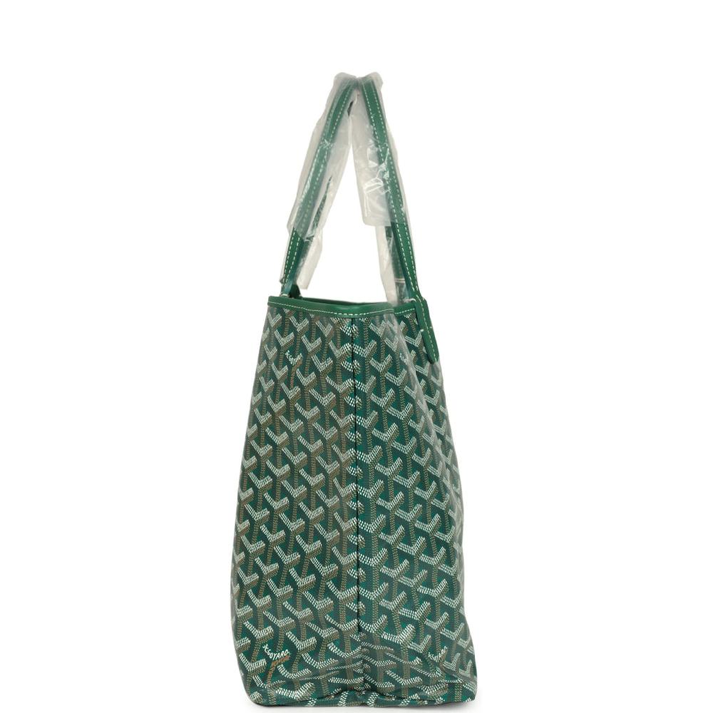 Goyard Goyardine Green Saint Louis PM Tote Bag Palladium Hardware