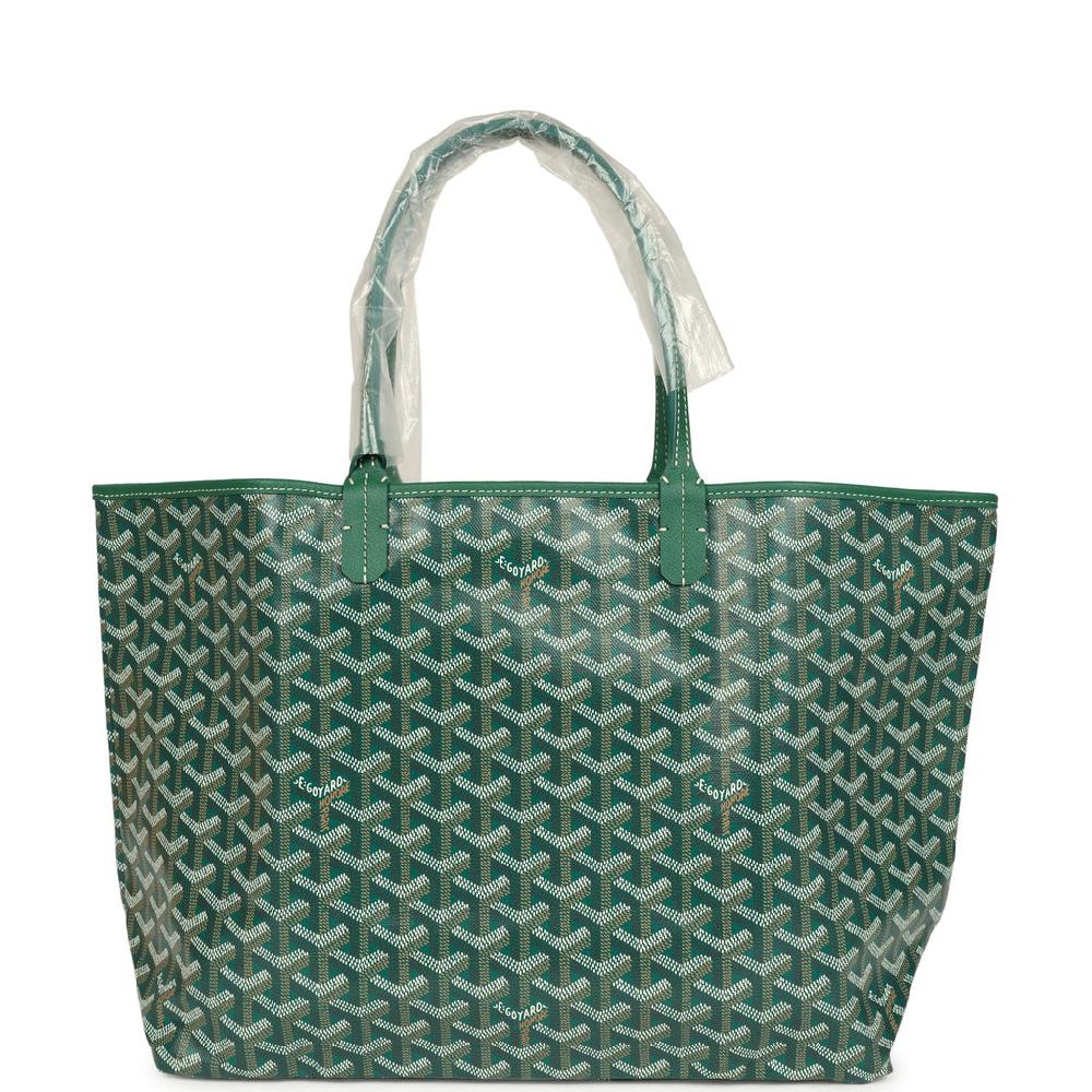 Goyard Goyardine Green Saint Louis PM Tote Bag Palladium Hardware