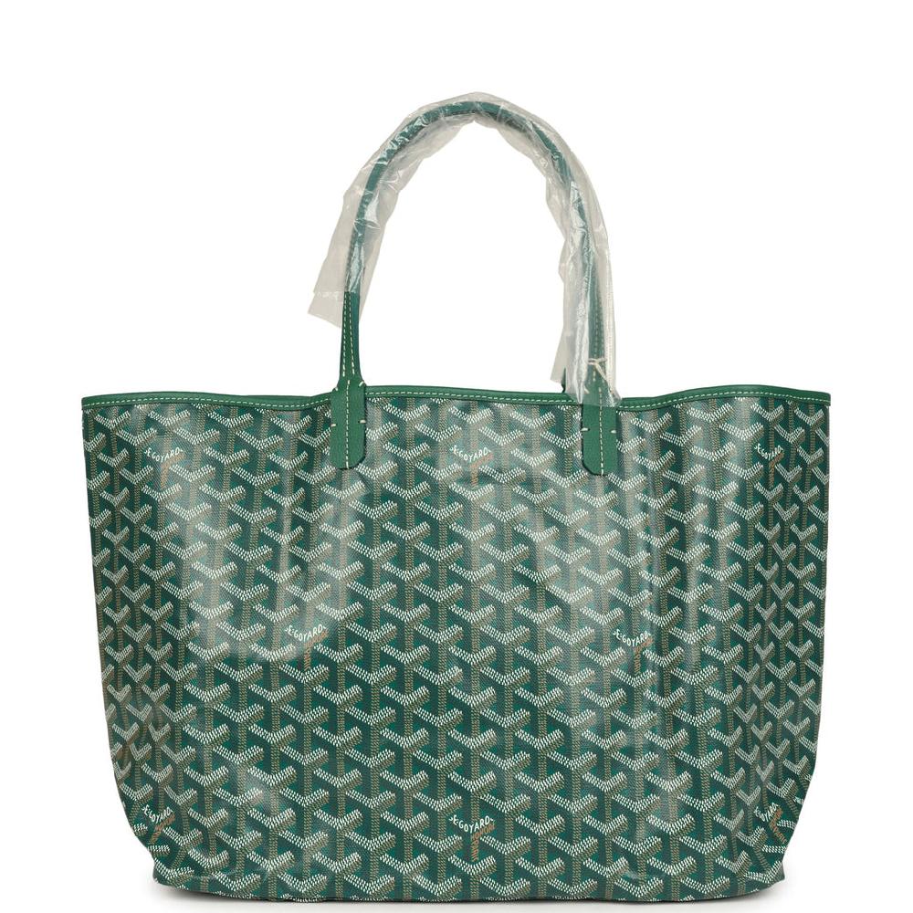 Goyard Goyardine Green Saint Louis PM Tote Bag Palladium Hardware