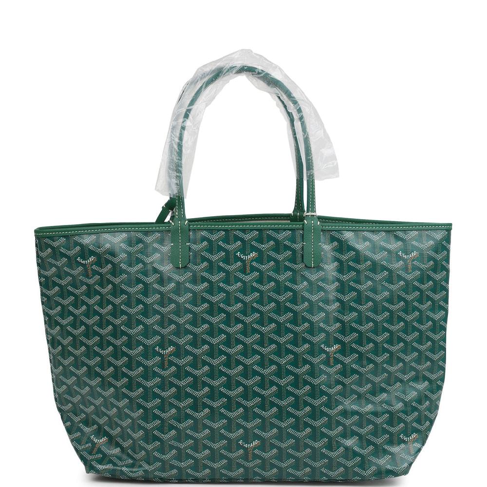 Goyard Goyardine Green Saint Louis PM Tote Bag Palladium Hardware