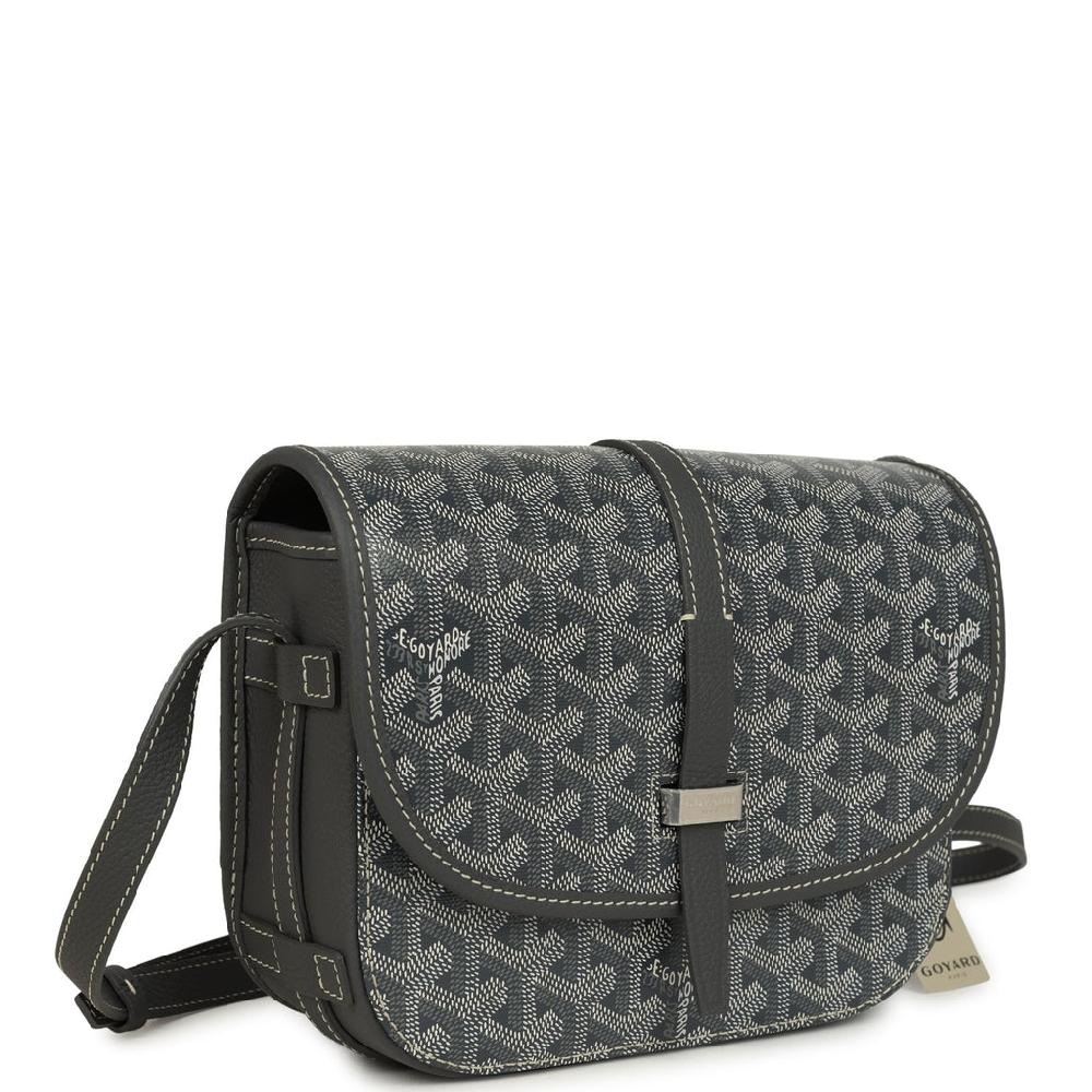 Goyard Goyardine Grey Belvedere PM Bag Palladium Hardware