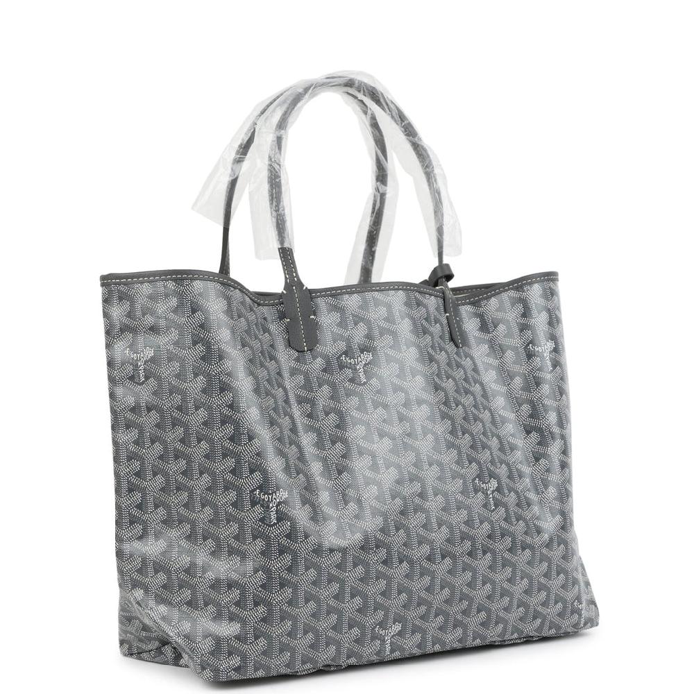 Goyard Goyardine Grey Saint Louis PM Tote Bag Palladium Hardware