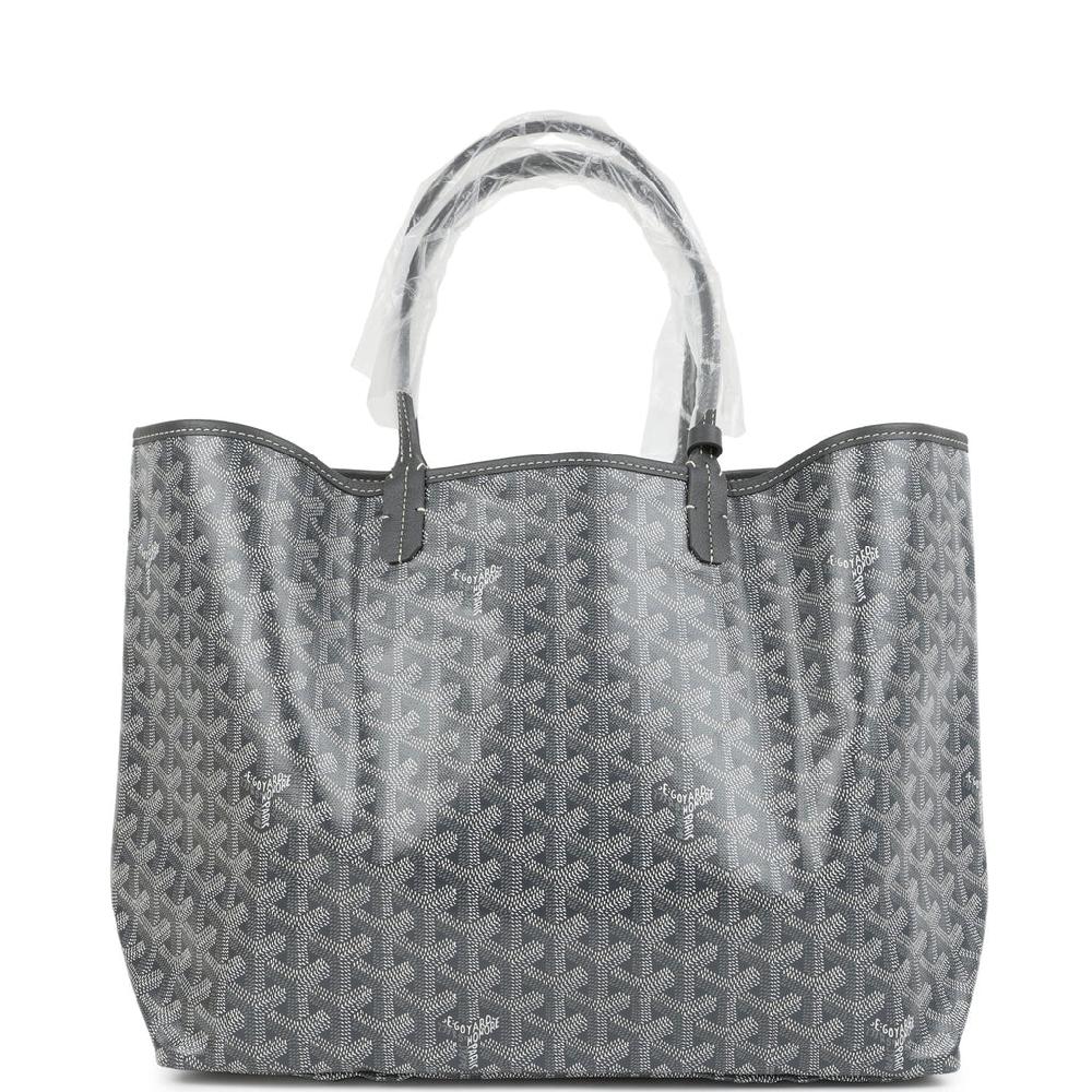 Goyard Goyardine Grey Saint Louis PM Tote Bag Palladium Hardware