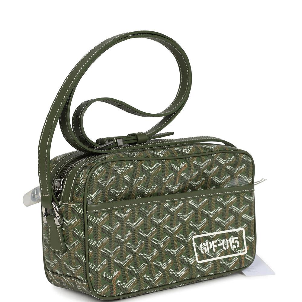Goyard Goyardine Khaki Cap Vert PM Bag Palladium Hardware