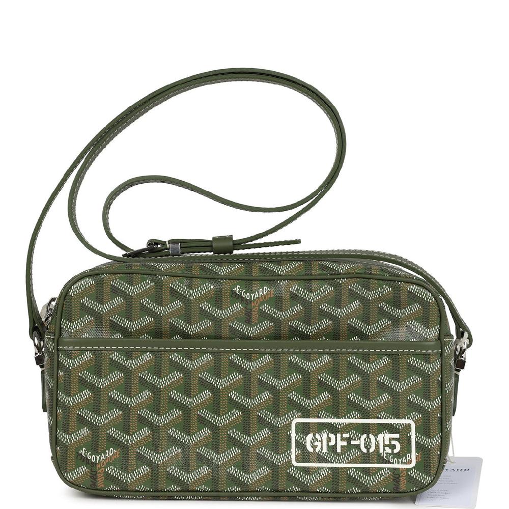 Goyard Goyardine Khaki Cap Vert PM Bag Palladium Hardware