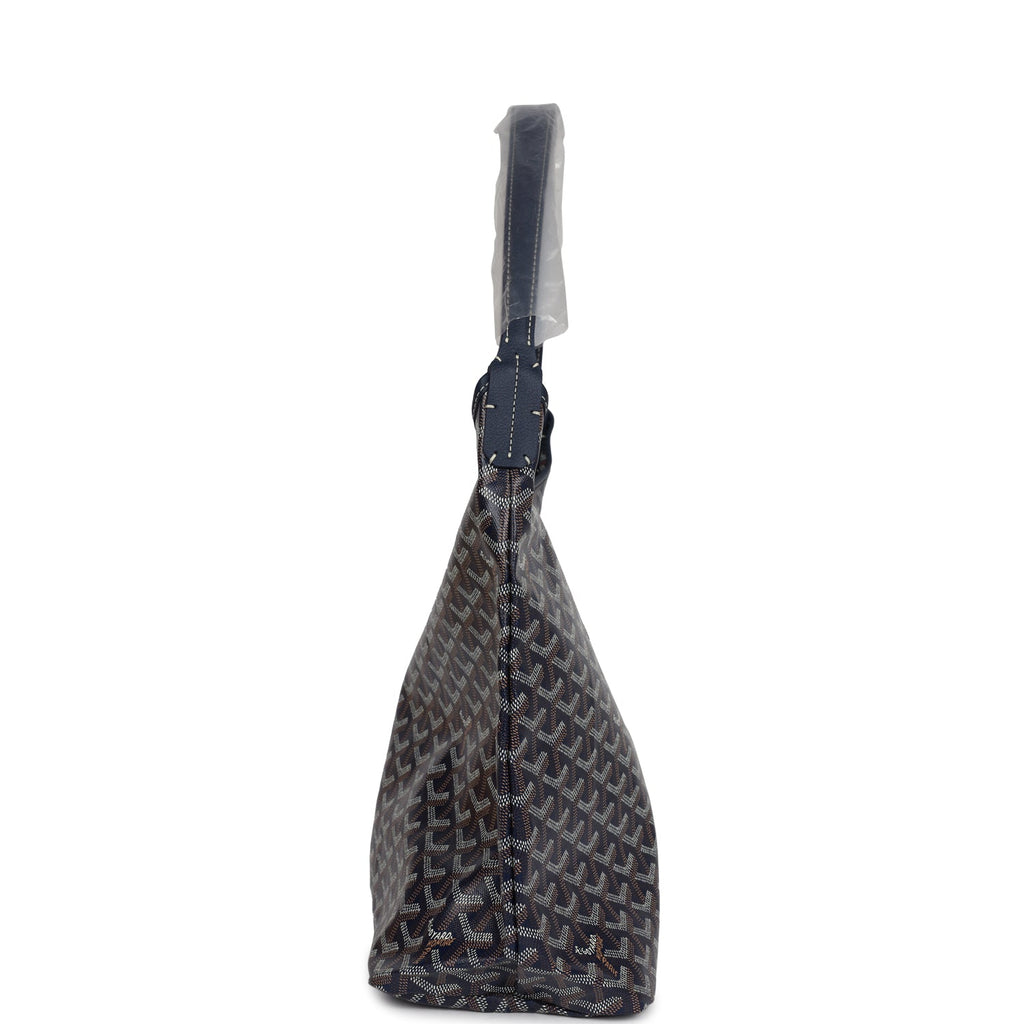 Goyard Goyardine Navy Blue Boheme PM Hobo Bag Palladium Hardware
