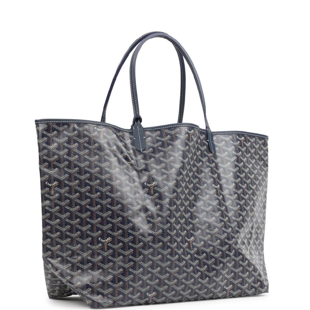Goyard Goyardine Navy Saint Louis GM Tote Bag Palladium Hardware