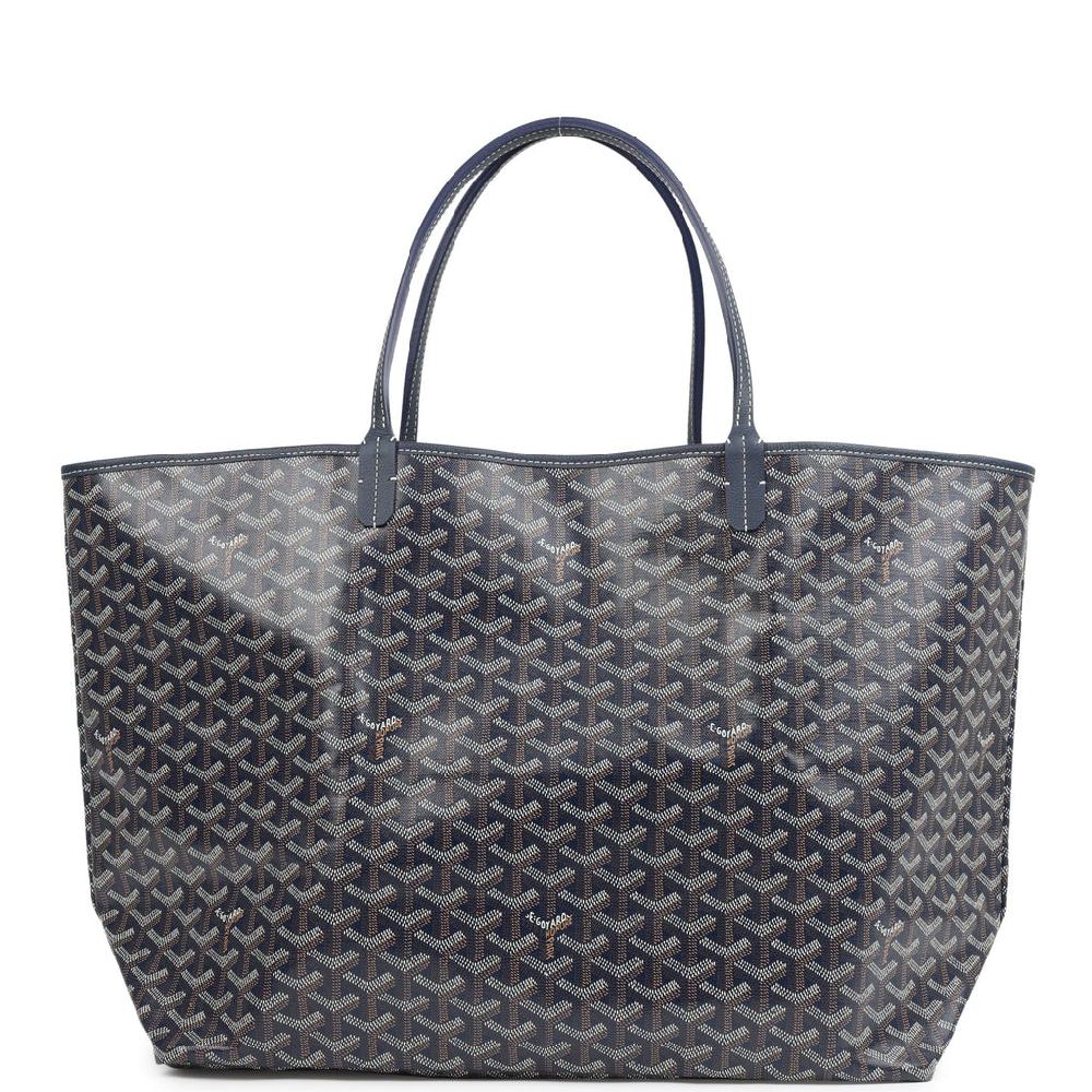 Goyard Goyardine Navy Saint Louis GM Tote Bag Palladium Hardware
