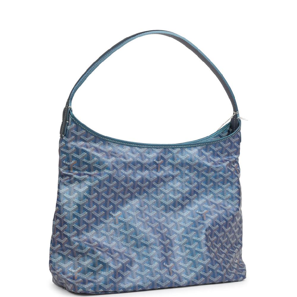 Goyard Goyardine Pearly Blue Boheme PM Hobo Bag Palladium Hardware