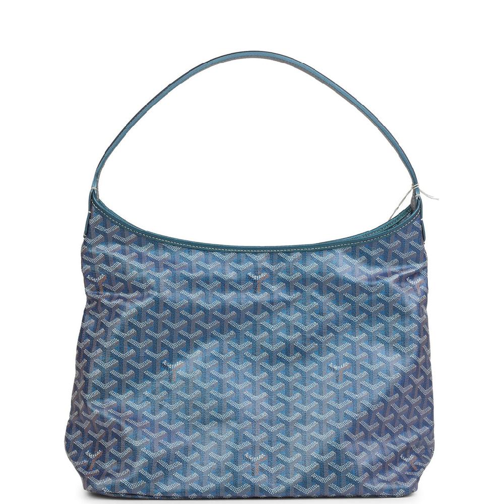 Goyard Goyardine Pearly Blue Boheme PM Hobo Bag Palladium Hardware