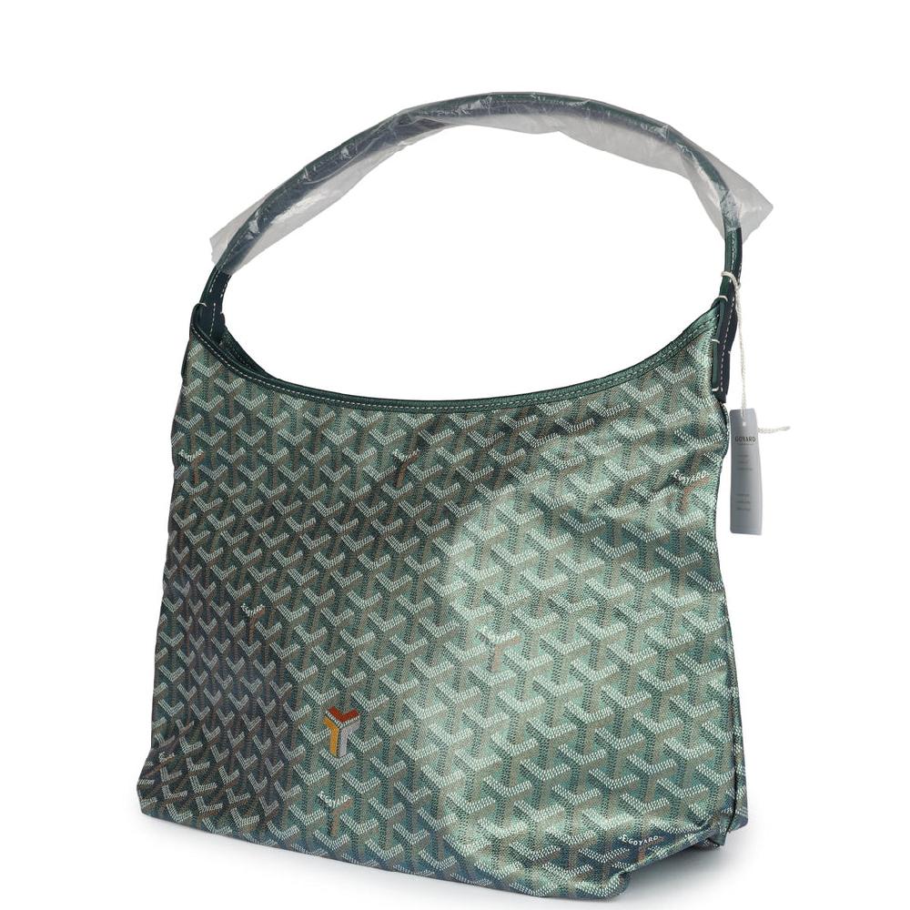 Goyard Goyardine Pearly Green Boheme PM Hobo Bag Palladium Hardware