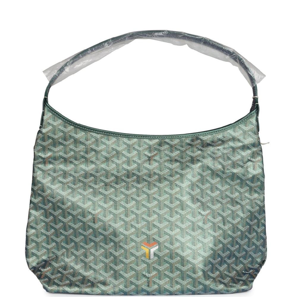 Goyard Goyardine Pearly Green Boheme PM Hobo Bag Palladium Hardware