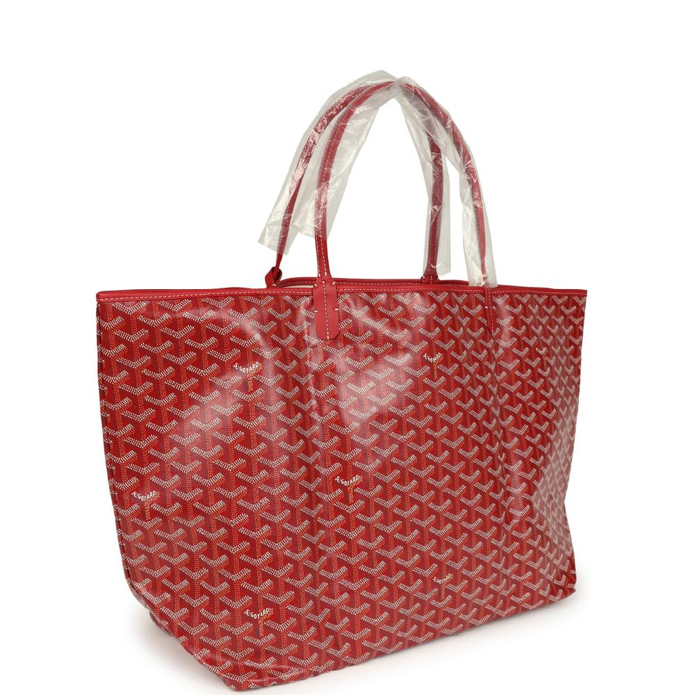 Goyard Goyardine Red Saint Louis GM Tote Bag Palladium Hardware