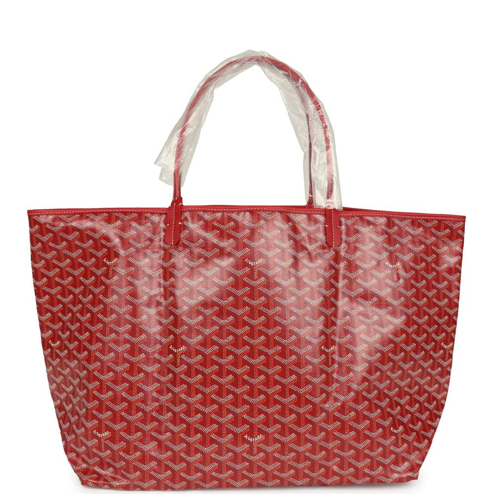 Goyard Goyardine Red Saint Louis GM Tote Bag Palladium Hardware