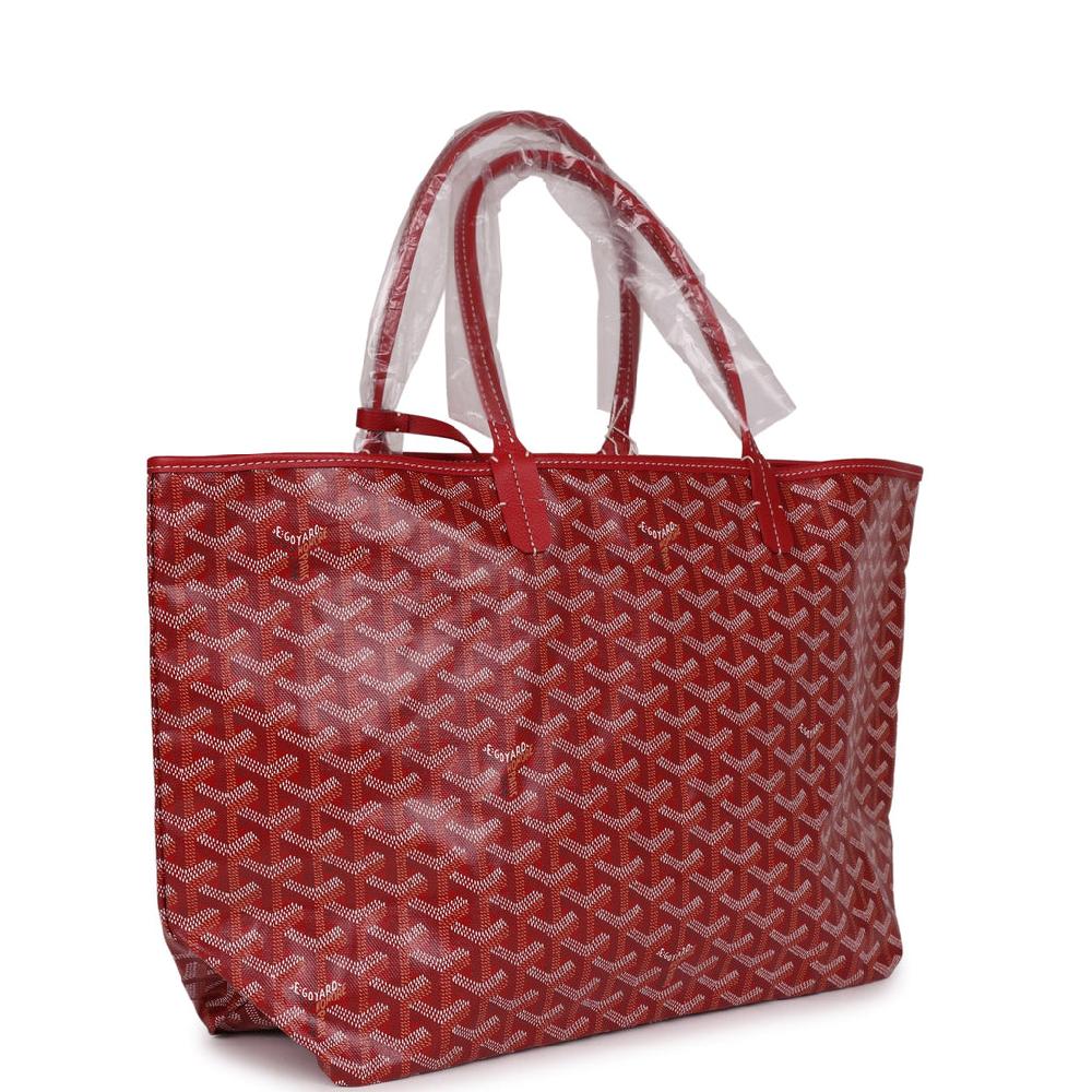 Goyard Goyardine Red Saint Louis PM Tote Bag Palladium Hardware
