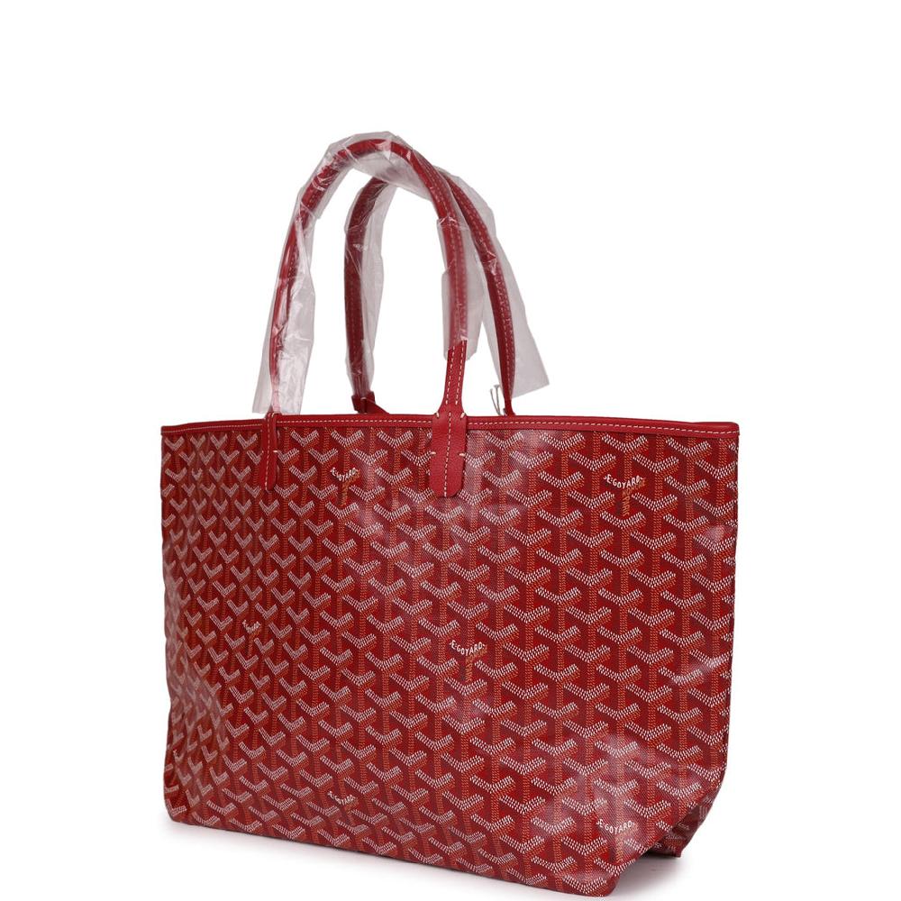 Goyard Goyardine Red Saint Louis PM Tote Bag Palladium Hardware