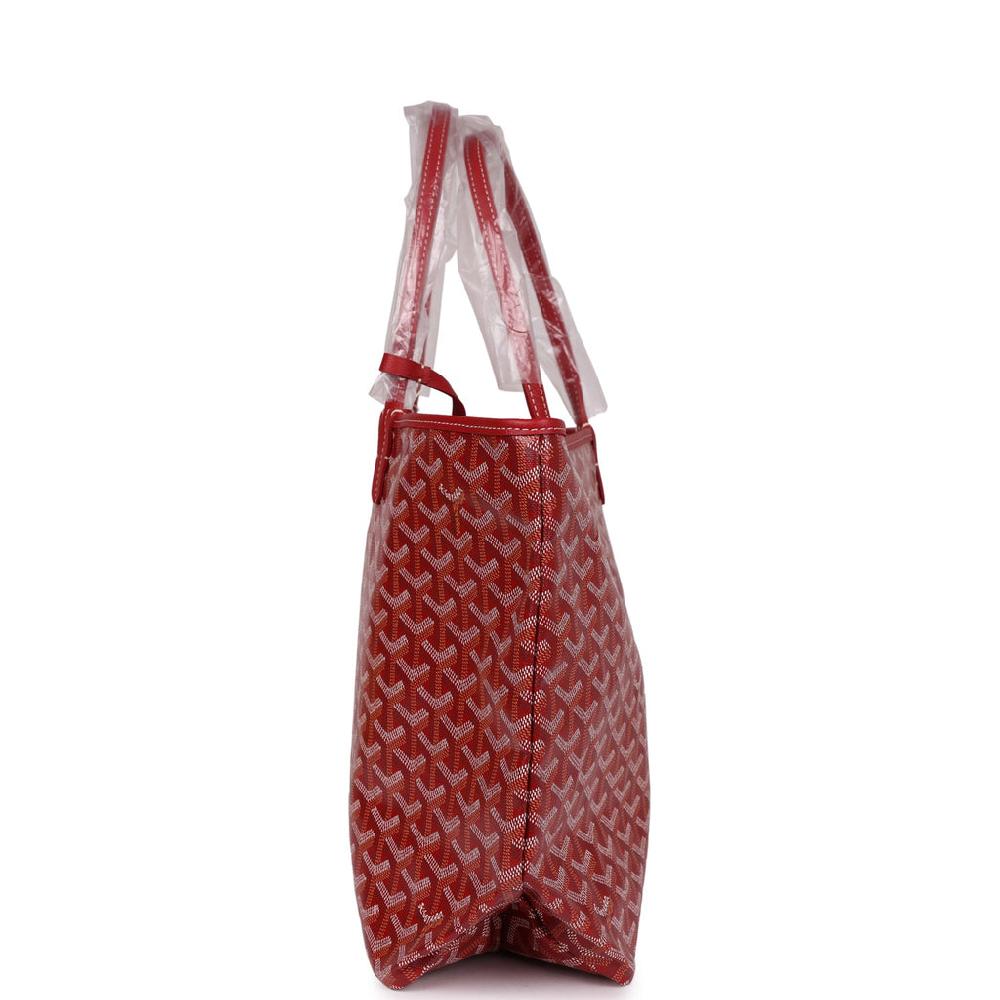 Goyard Goyardine Red Saint Louis PM Tote Bag Palladium Hardware