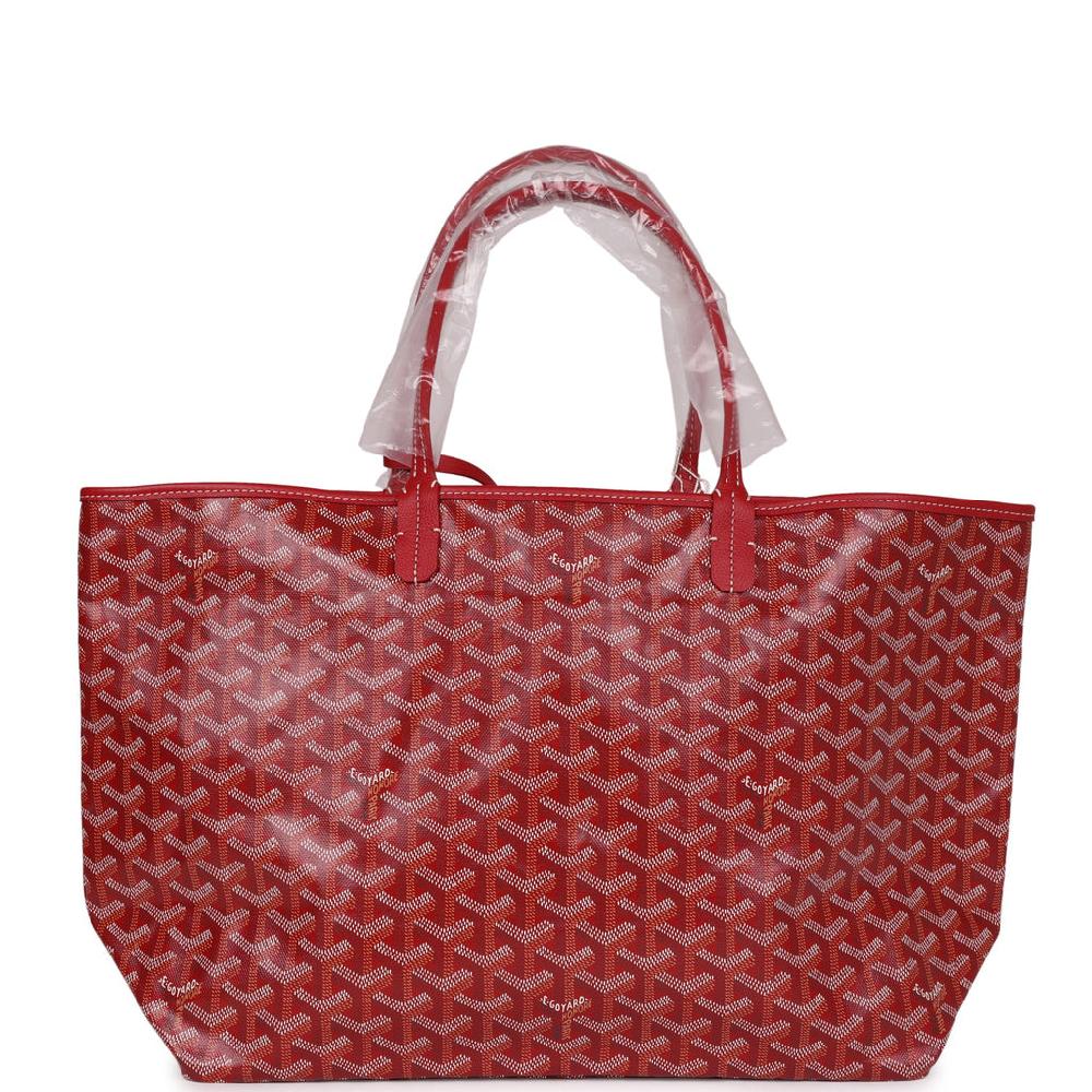 Goyard Goyardine Red Saint Louis PM Tote Bag Palladium Hardware