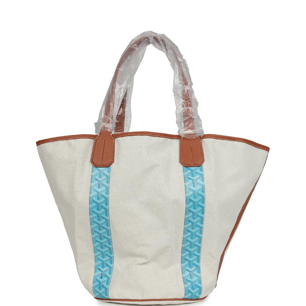 Goyard Goyardine Turquoise Belharra Reversible Beach Tote Bag