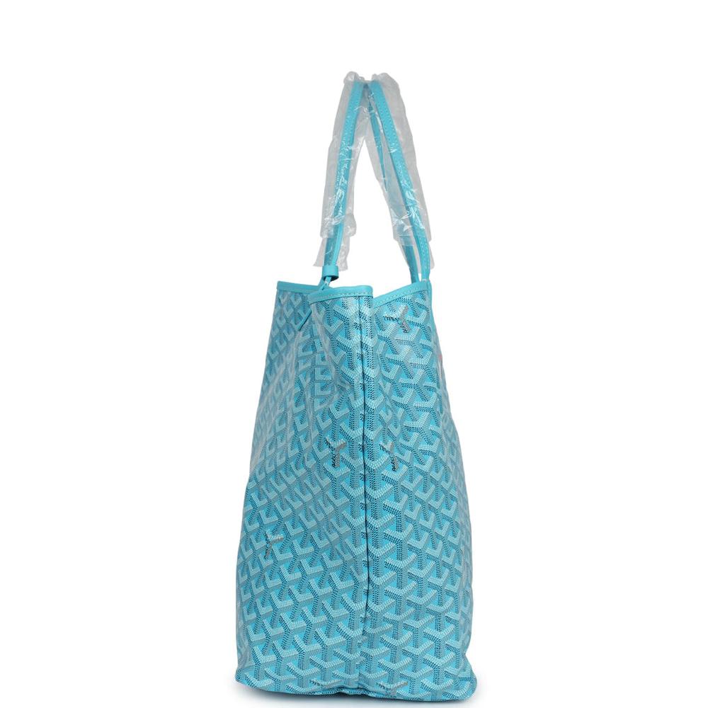 Goyard Goyardine Turquoise Saint Louis GM Tote Bag & Balise Towel Palladium Hardware