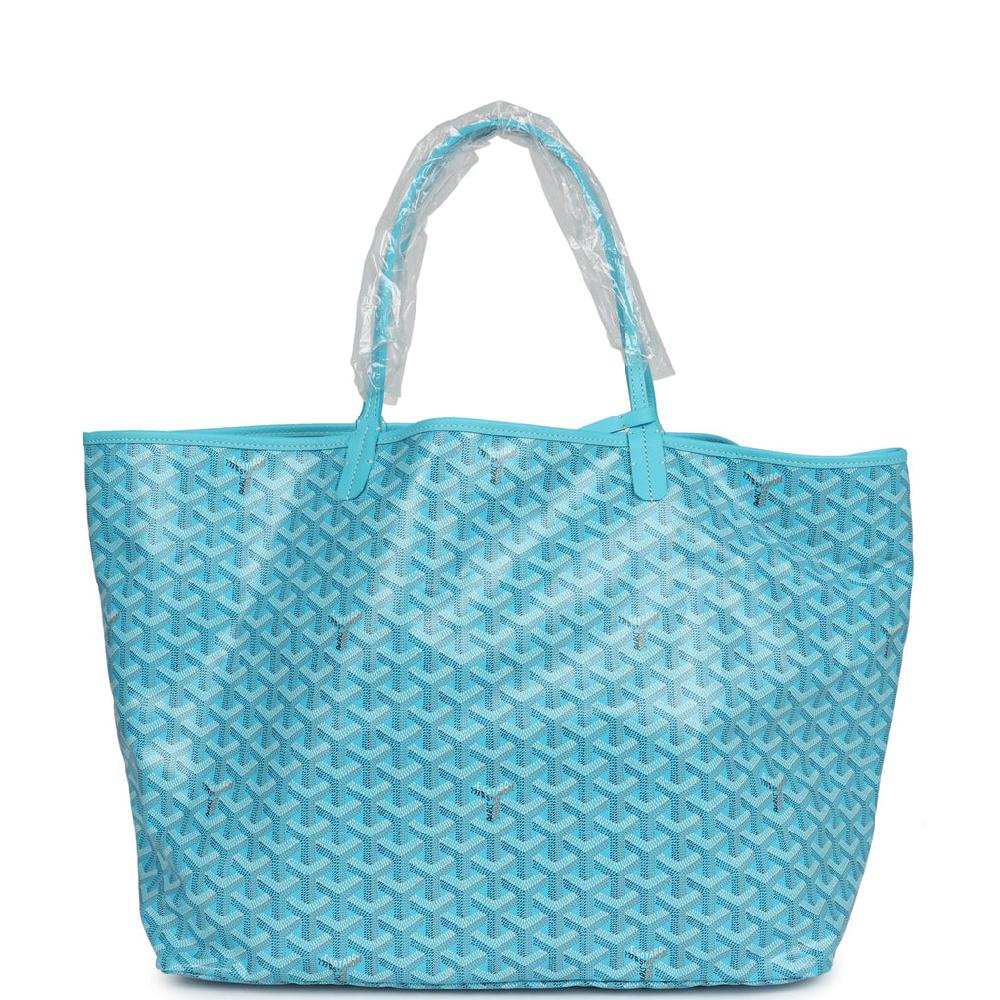 Goyard Goyardine Turquoise Saint Louis GM Tote Bag & Balise Towel Palladium Hardware