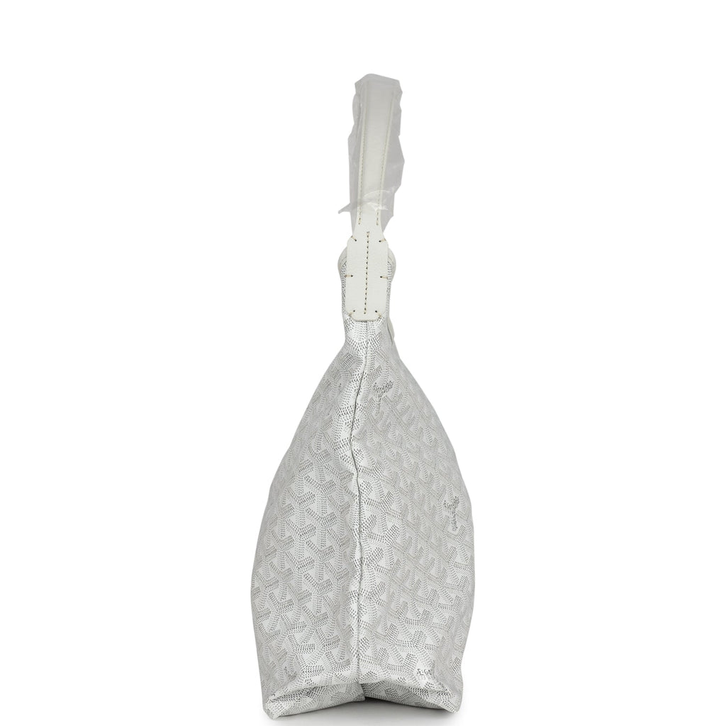 Goyard Goyardine White Boheme Hobo Bag Palladium Hardware