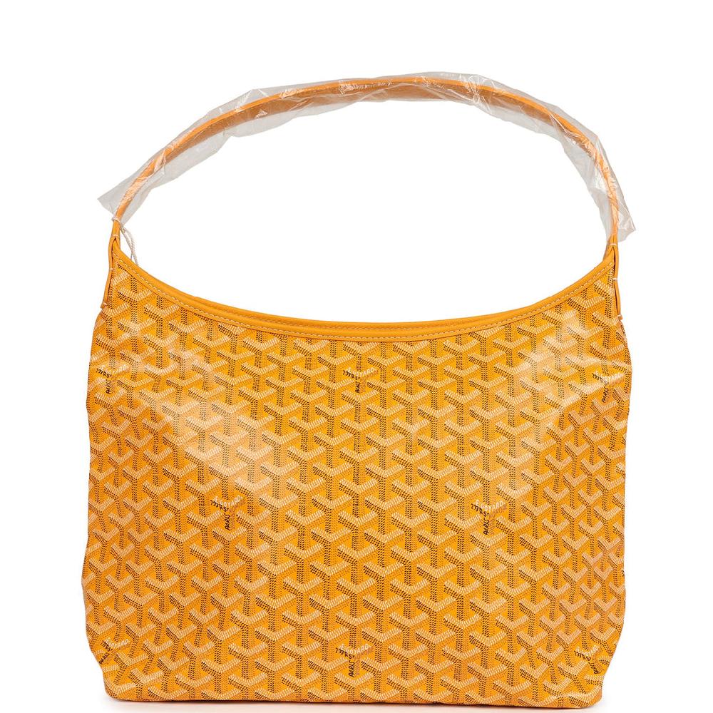 Goyard Goyardine Yellow Boheme PM Hobo Bag Palladium Hardware