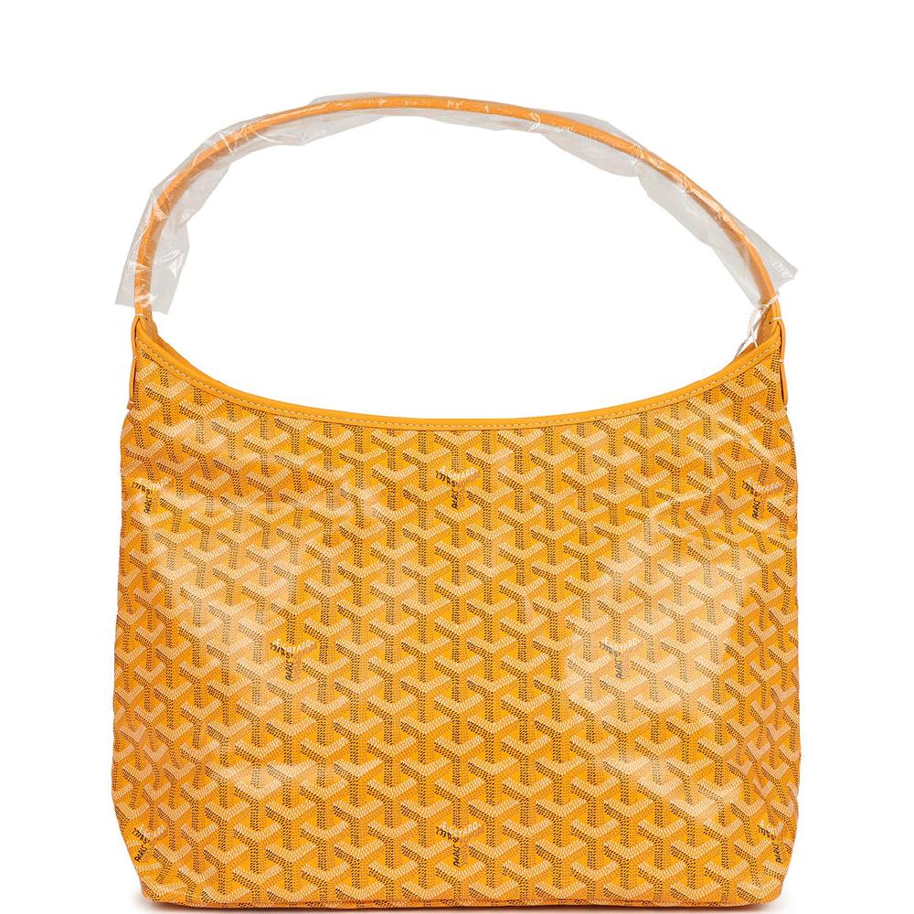 Goyard Goyardine Yellow Boheme PM Hobo Bag Palladium Hardware