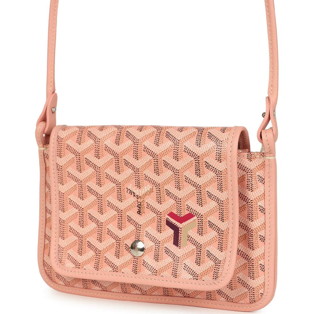 Goyard Plumet Pocket Wallet Pink Goyardine Palladium Hardware