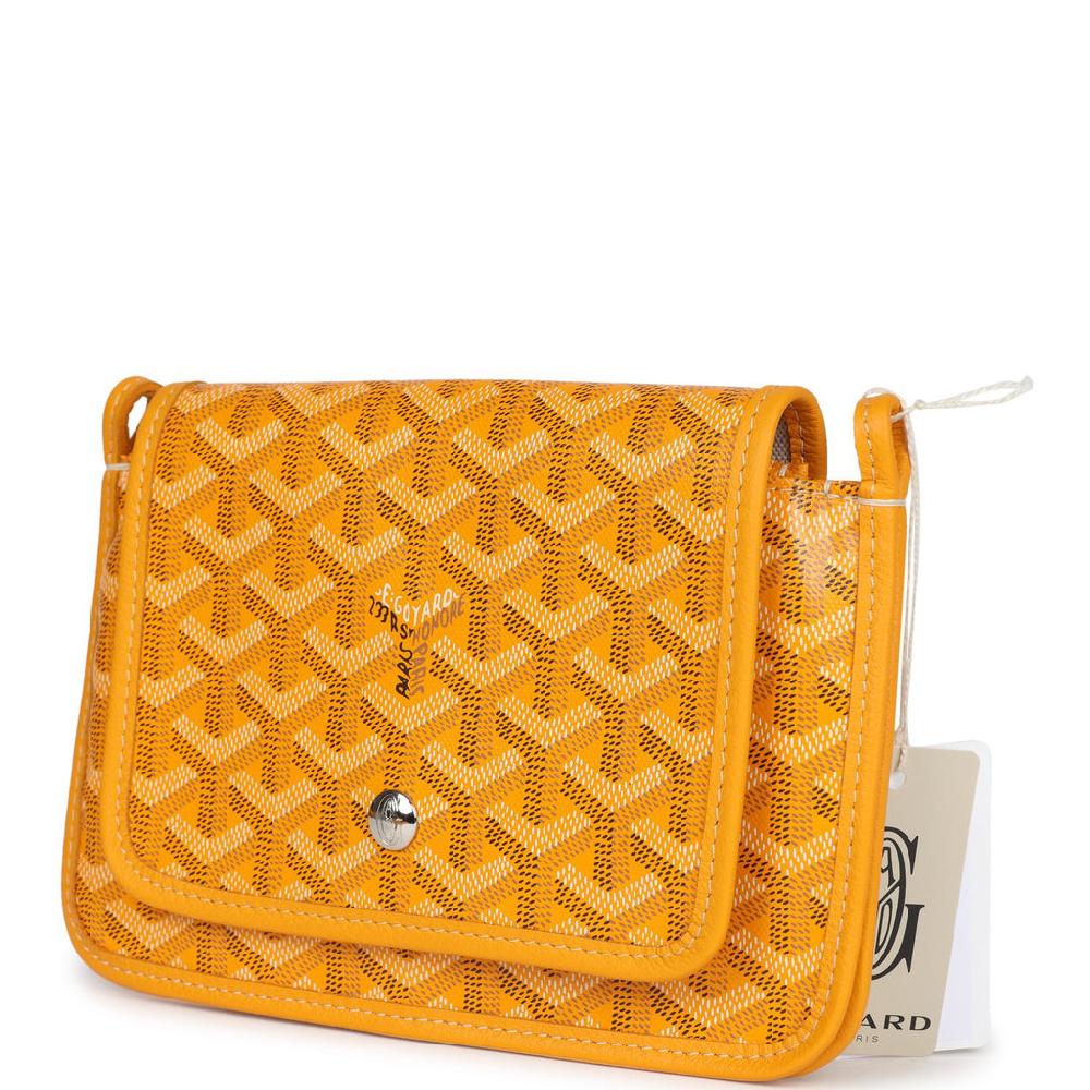 Goyard Plumet Pocket Wallet Yellow Goyardine Palladium Hardware