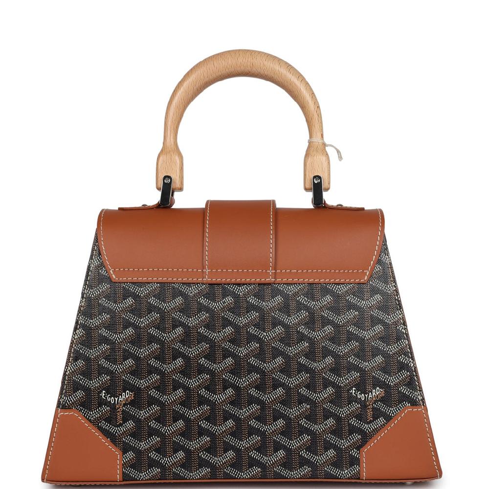 Goyard Saigon Structure PM Black And Brown Goyardine Palladium Hardware