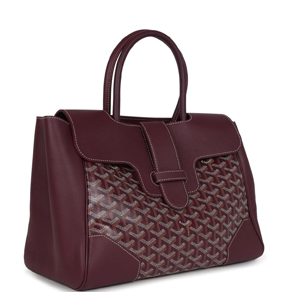 Goyard Saigon Tote Burgundy Goyardine Canvas Palladium Hardware