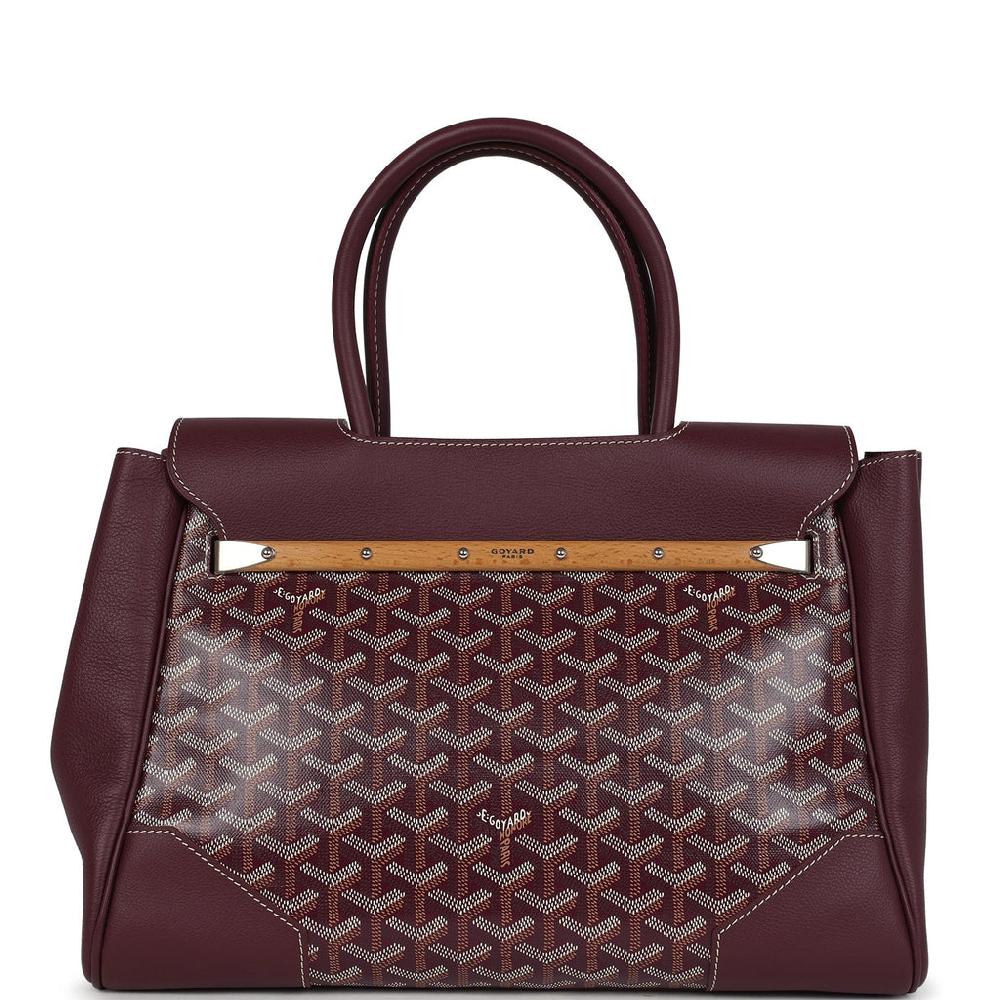 Goyard Saigon Tote Burgundy Goyardine Canvas Palladium Hardware