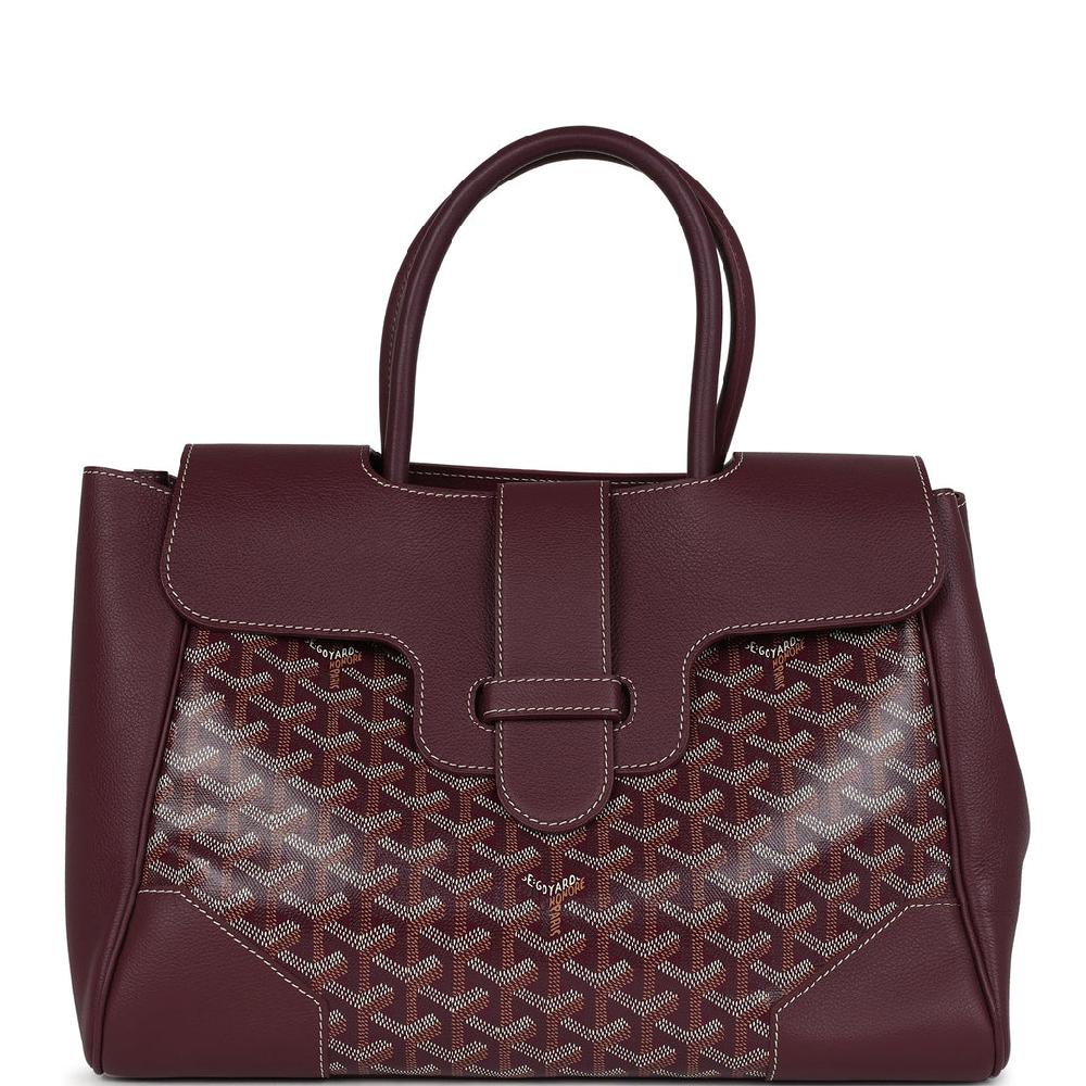 Goyard Saigon Tote Burgundy Goyardine Canvas Palladium Hardware
