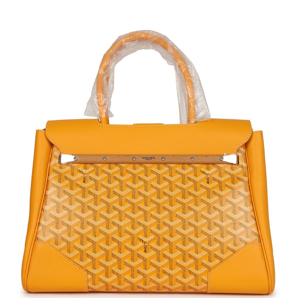 Goyard Saigon Tote Yellow Goyardine Canvas Palladium Hardware