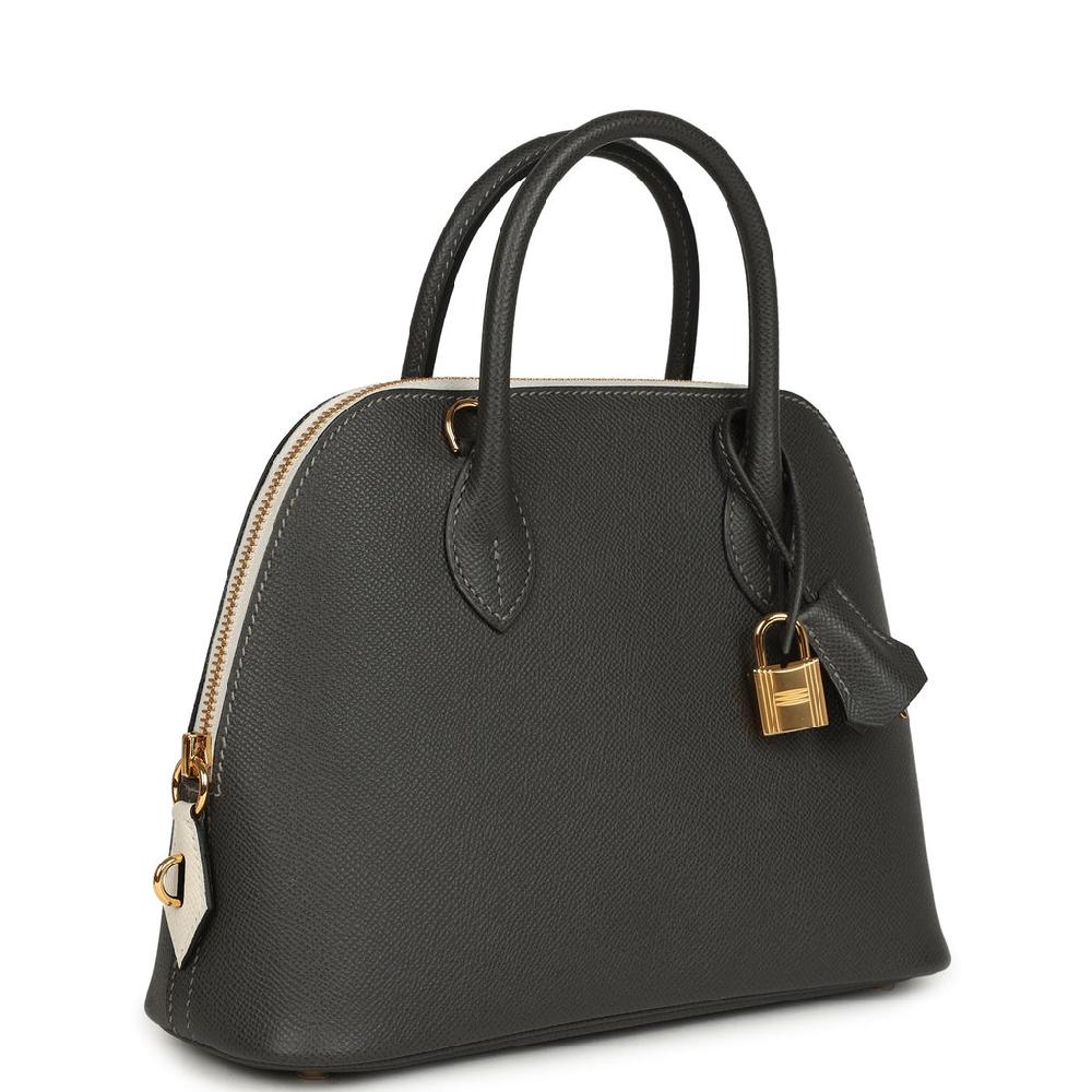 Hermes 1923 Bolide 25 Graphite And Gris Pale Epsom Gold Hardware
