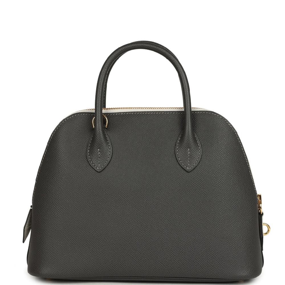 Hermes 1923 Bolide 25 Graphite And Gris Pale Epsom Gold Hardware
