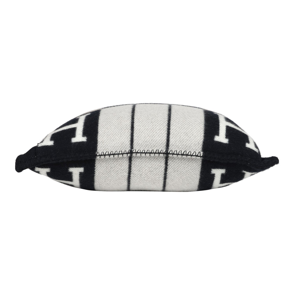 Hermes "Avalon III" Ecru And Black Signature H Pillow PM Single