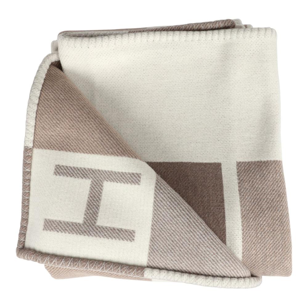 Hermes "Avalon Vibration" Ecru And Naturel Blanket