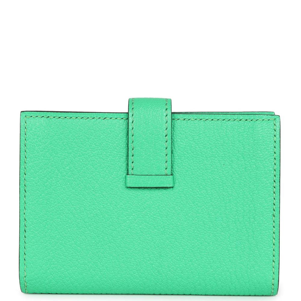 Hermes Bearn Card Holder Vert Comics Chevre Mysore Palladium Hardware