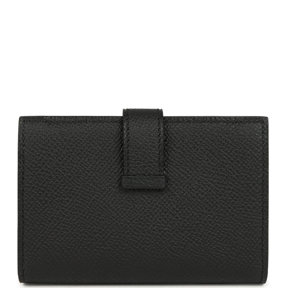 Hermes Bearn Mini Wallet Black Epsom Gold Hardware