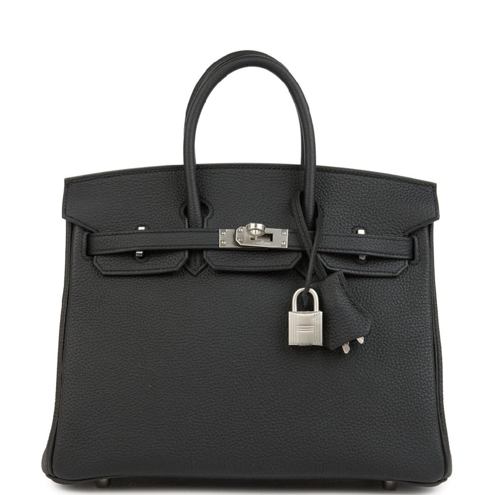 Hermes Birkin 25 Black Togo Brushed Palladium Hardware