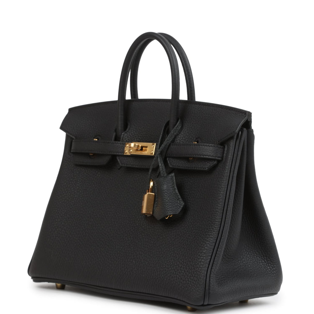 Hermes Birkin 25 Black Togo Gold Hardware