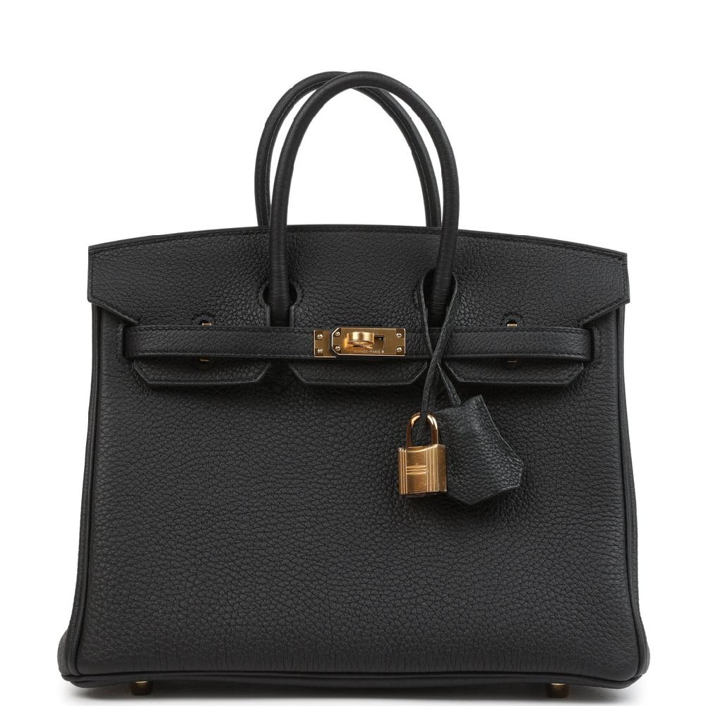 Hermes Birkin 25 Black Togo Gold Hardware