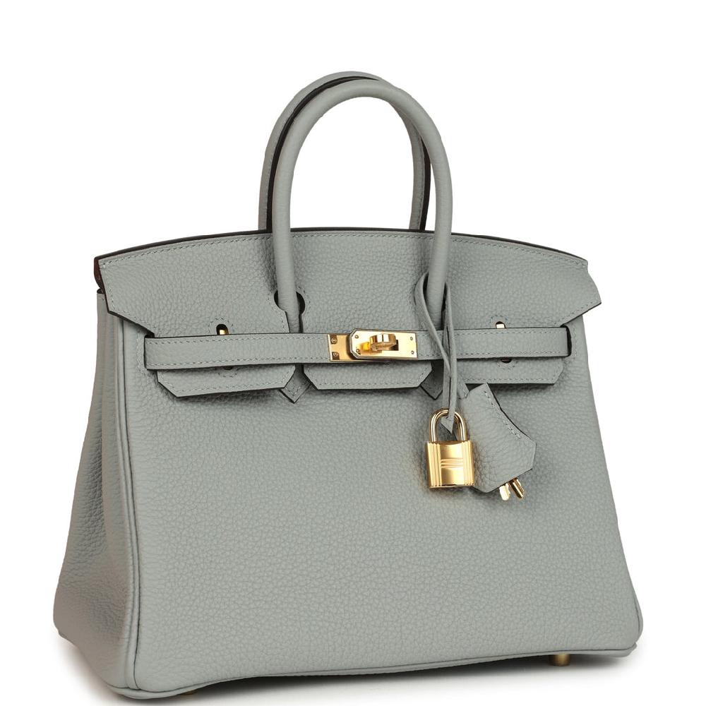 Hermes Birkin 25 Bleu Glacier Togo Gold Hardware