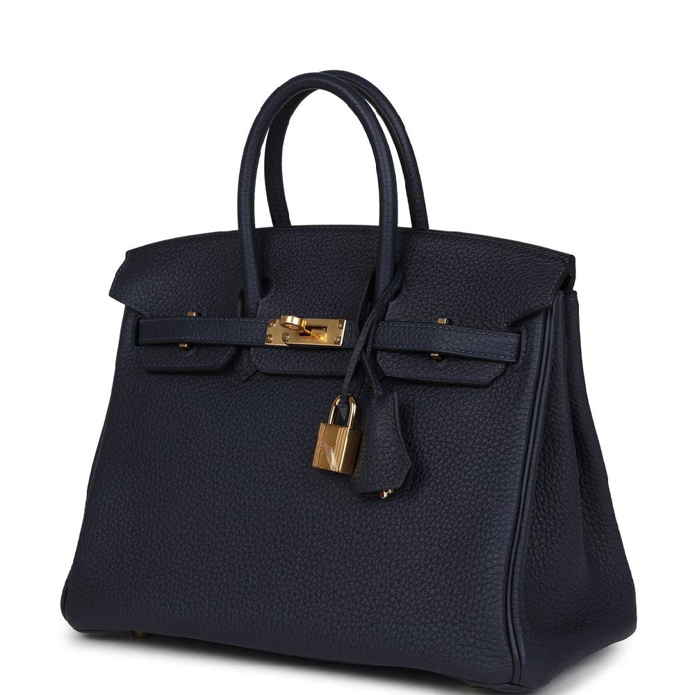 Hermes Birkin 25 Bleu Nuit Togo Gold Hardware
