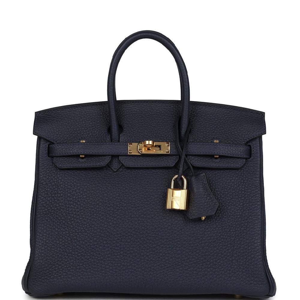 Hermes Birkin 25 Bleu Nuit Togo Gold Hardware