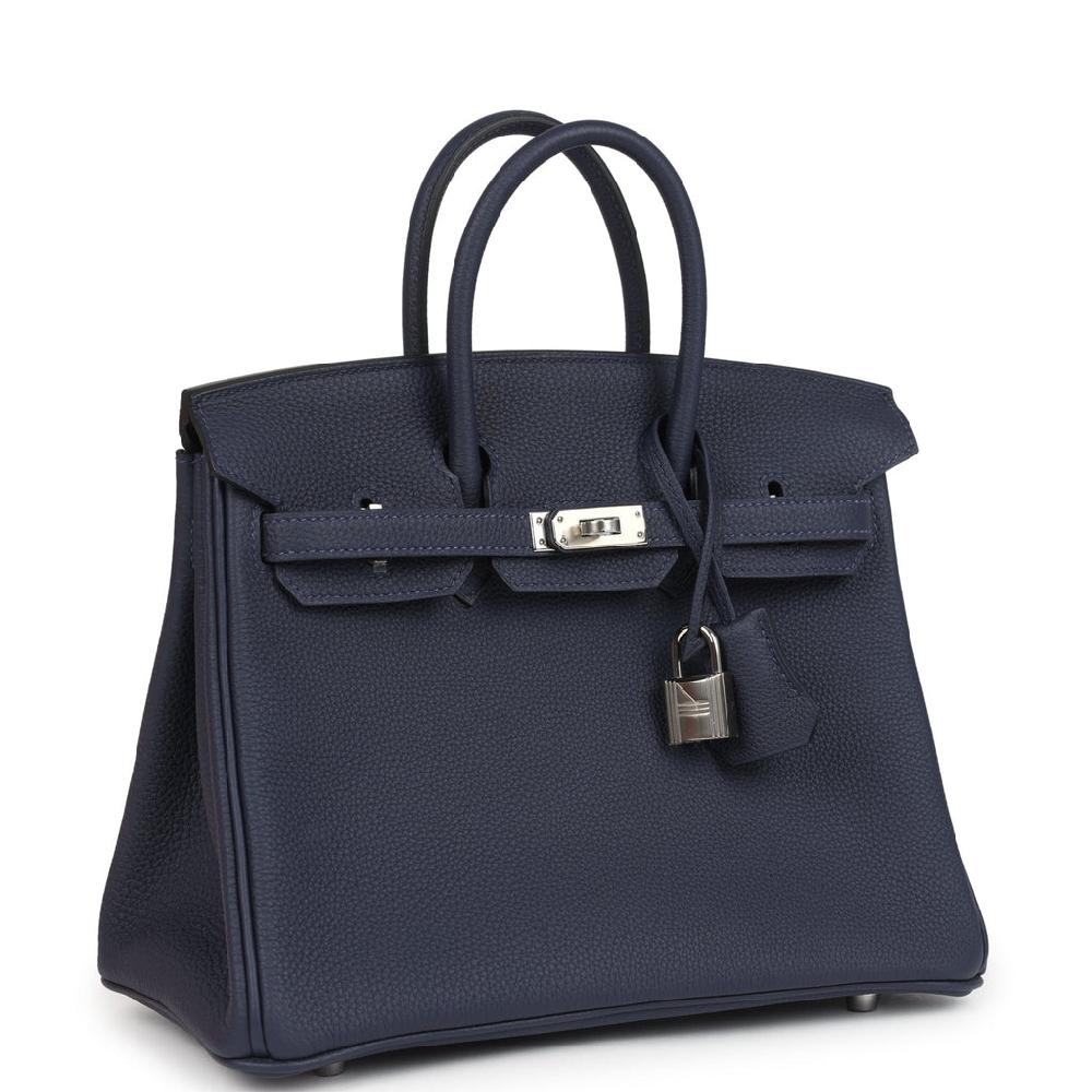 Hermes Birkin 25 Bleu Nuit Togo Palladium Hardware